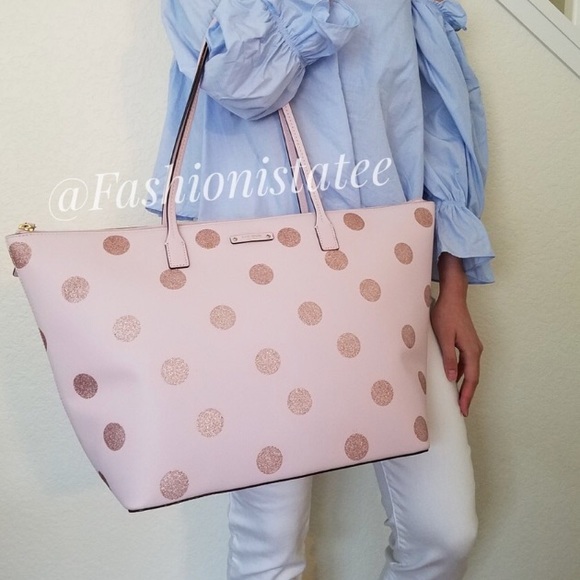 NWT KATE SPADE NEW YORK LARGE HANI HAVEN TOTE PINK - Picture 3 of 6